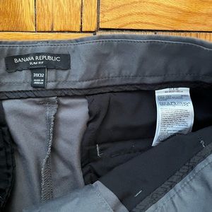 Banana Republic stone grey dress pants, slim fit